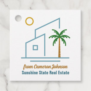Étiquettes Cadeau Beach Real Estate Company Cute Personnalisable