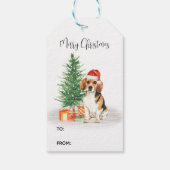 Étiquettes-cadeau Beagle Chien Cute Père Noël Festive Noël (Dos)
