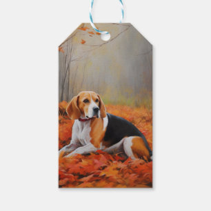 Étiquettes-cadeau Beagle en automne Leaves automne Inspire