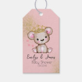 Étiquettes-cadeau Bear Baby shower Princess Sparkly Rose B (Devant)