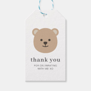 Étiquettes-cadeau Bear Face Merci Classic Round Sticker