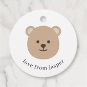 Étiquettes Cadeau Bear Face Merci Classic Round Sticker (Devant)