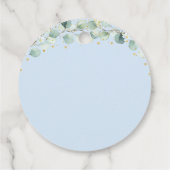 Étiquettes Cadeau Bear Greenery Gold Blue Baby shower Merci (Dos)