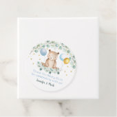 Étiquettes Cadeau Bear Greenery Gold Blue Baby shower Merci (En situation)