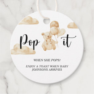 Étiquettes Cadeau Bear Pop it quand elle popote baby shower