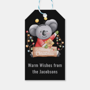 Étiquettes-cadeau Bear Teddy Brown Joyeux Noël Tags cadeaux