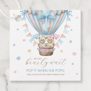 Étiquettes Cadeau Bearly Wait Garçon Fille Jumeaux Pop It Quand Elle