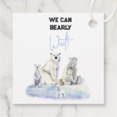 Étiquettes Cadeau Bearly Wait Polar Ours Bleu Garçon Baby shower d'h (Dos)