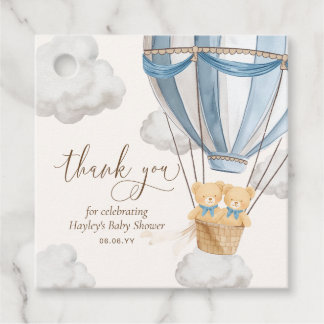 Étiquettes Cadeau Bearly Wait Teddy Bear Thank You Twins Baby Shower