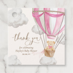 Étiquettes Cadeau Bearly Wait Teddy Ours Merci rose Baby shower