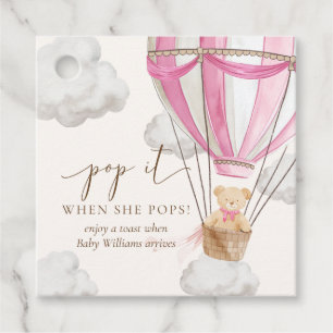 Étiquettes Cadeau Bearly Wait Teden Ours Rose Pop It Quand Elle Pops
