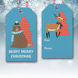 Étiquettes-cadeau Beary Joyeux Noël