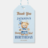 Étiquettes-cadeau Beary premier garçons anniversaire mignon teden fa (Devant)