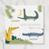 Étiquettes Cadeau Beau Alligator Chompe N'importe quel Anniversaire (Devant)