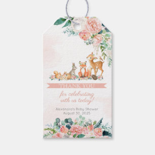 Étiquettes-cadeau Beau baby shower de fille d'animaux de région
