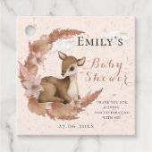 Étiquettes Cadeau Beau Bambi & Fleurs Baby shower rose pastel (Devant)