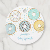 Étiquettes Cadeau Beau Bleu Donut Bébé Parsemer (Dos)