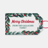 Étiquettes-cadeau Beau cadre de verdure Joyeux Noël de (Devant (Horizontal))