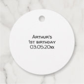 Étiquettes Cadeau Beau chat noir et gâteau d'anniversaire Favoriser  (Dos)