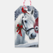 Étiquettes-cadeau Beau Cheval de Vacances avec Cardinal (Devant)