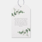 Étiquettes-cadeau Beau délicat mariage de feuillage d'eucalyptus (Dos)