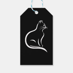 Étiquettes-cadeau Beau dessin de chat pour amoureux des animaux.