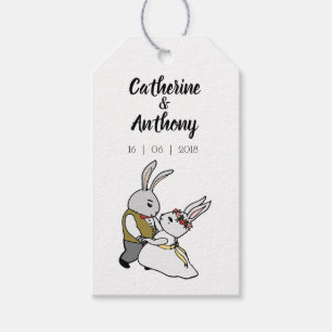 Étiquettes-cadeau Beau Lapin Blanc Lapin Dans Lote Mariages Tags