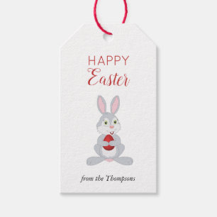 Étiquettes-cadeau Beau lapin de Pâques Oeuf de Pâques Rouge