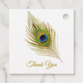 Étiquettes Cadeau Beau Merci Peacock (Dos)