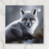 Étiquettes Cadeau Beau renard argenté (Dos)