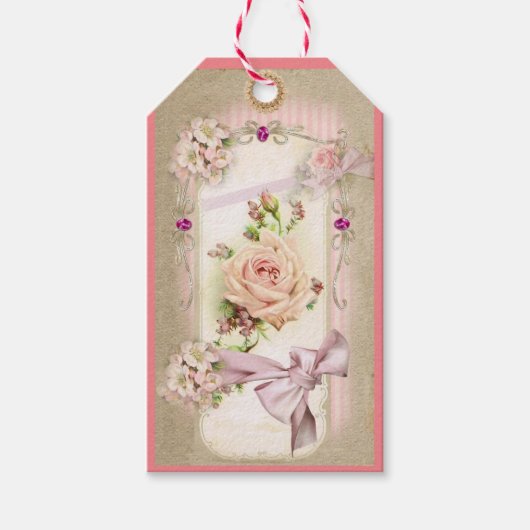 Étiquettes-cadeau Beau rose (Devant)