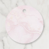 Étiquettes Cadeau Beau Rose d'aquarelle rose Baby shower floral (Dos)