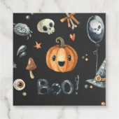 Étiquettes Cadeau Beau script de boite du citrouille halloween (Dos)