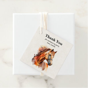 Étiquettes Cadeau Beau Sorrel Horse Portrait