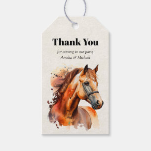 Étiquettes-cadeau Beau Sorrel Horse Portrait Merci