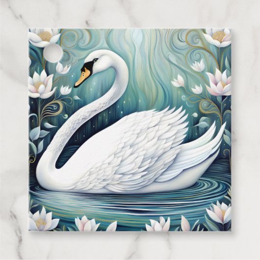 Étiquettes Cadeau Beau Swan (Devant)