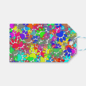 Étiquettes-cadeau Beaucoup D'Empreintes de pattes De Chiens Partout (Devant (Horizontal))