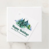 Étiquettes Cadeau Beautiful Happy Holidays Custom Christmas Party (En situation)