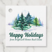 Étiquettes Cadeau Beautiful Happy Holidays Custom Christmas Party (Devant)