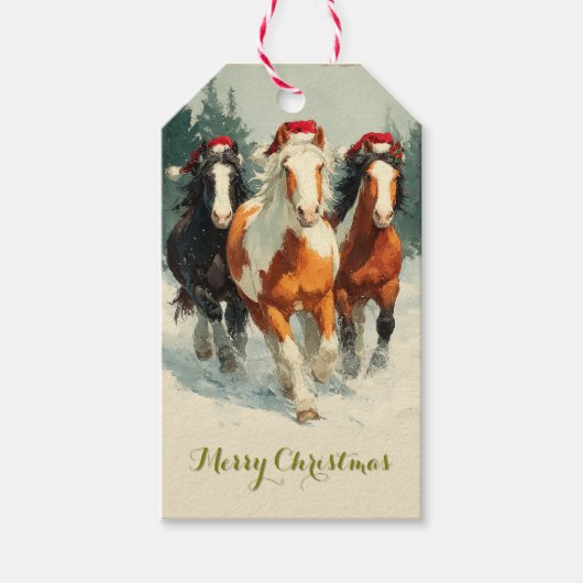 Étiquettes-cadeau Beautiful Horse Christmas Gift Tag (Devant)