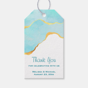 Étiquettes-cadeau Beautiful Tropical Green with Gold Border