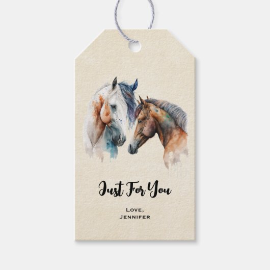 Étiquettes-cadeau Beaux Chevaux Style Boho Occidental (Devant)