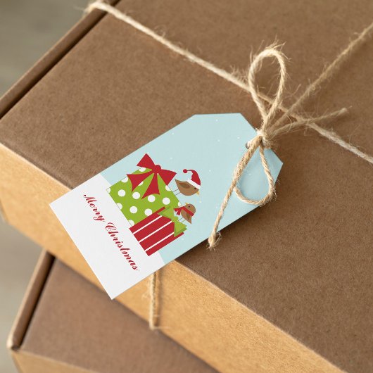 Étiquettes-cadeau Beaux oiseaux de Noël