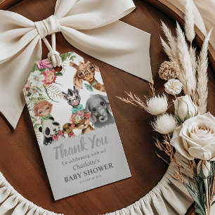 Étiquettes-cadeau Beaux Safari Animaux Wild One Boy Baby shower