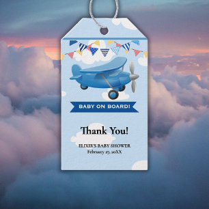 Étiquettes-cadeau Bébé à bord ! Baby shower d'avion