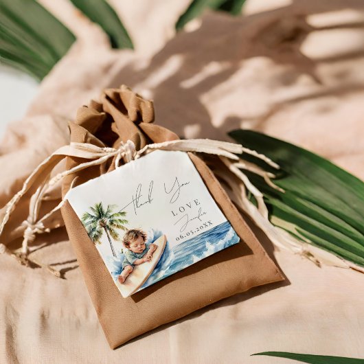 Étiquettes Cadeau Bébé à bord, Baby shower de surf