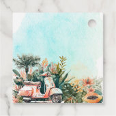 Étiquettes Cadeau Bébé à bord Baby shower de Surf tropical (Dos)