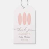 Étiquettes-cadeau Bébé à bord Baby shower Surf rose (Devant)