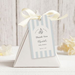 Étiquettes-cadeau Bébé à Bord Élégant Voilier Bleu