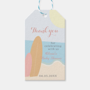 Étiquettes-cadeau Bébé à bord Surf Beach Baby shower Merci